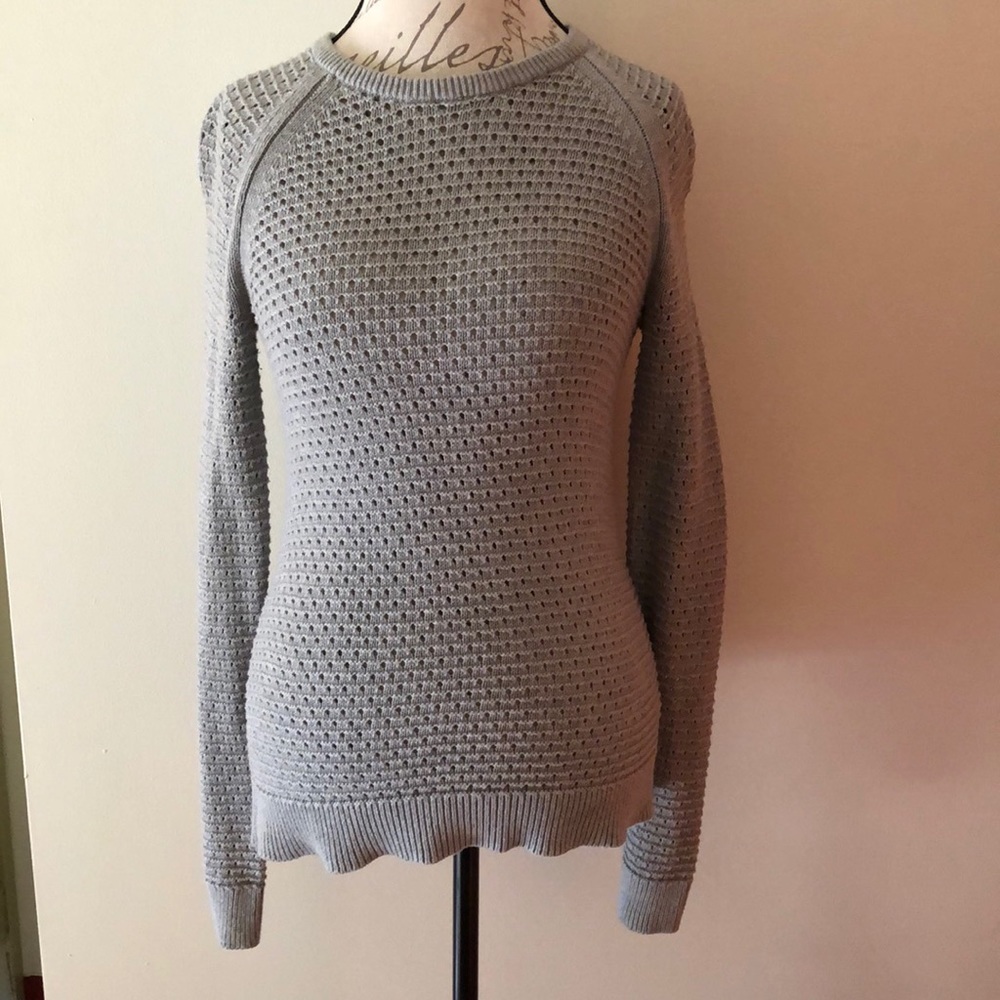 Open Stitch Button Back Sweater Size M